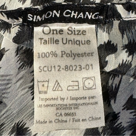 Simon Chang Women’s Top OS Gray Black Sheer Batwing Sleeves - Picture 5 of 8